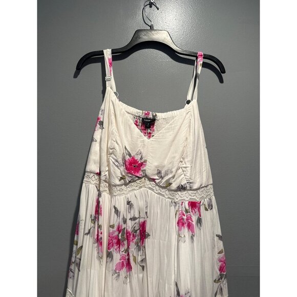 Torrid Women’s 2 (18–20) Floral Midi Dress Smocked Back Cottagecore Chic - Picture 5 of 9